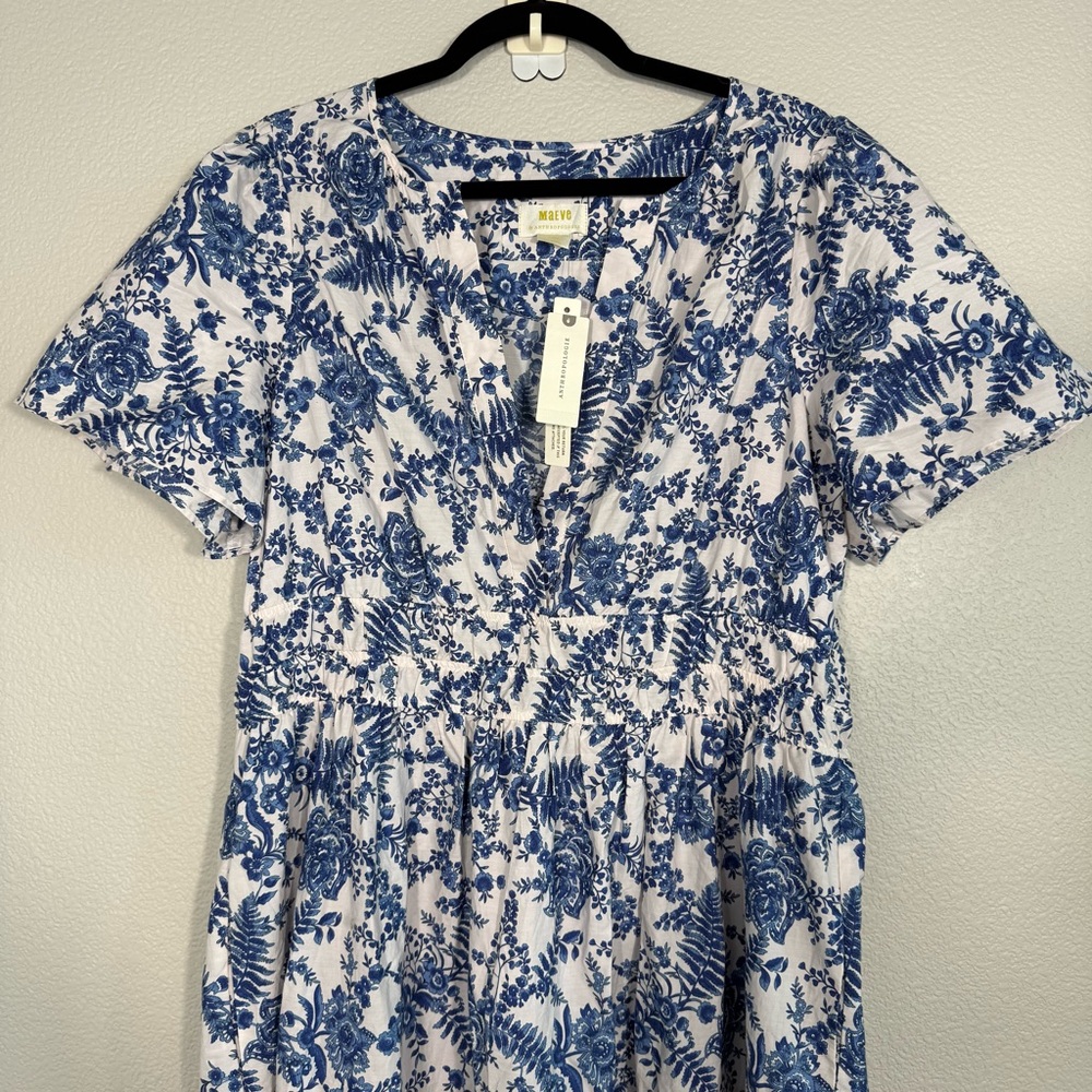 Anthropologie The Somerset Maxi Dress Blue and White Maxi Dress - Picture 5 of 15
